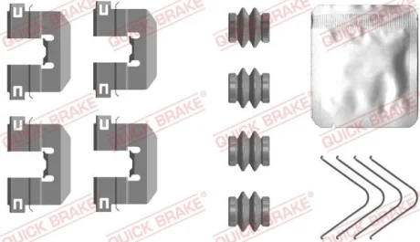 Монтажний набір гальмівних колодок задн HYUNDAI ACCENT V, I10 II, SOLARIS KIA RIO IV, STONIC 1.0-1.6D 08.13- QUICK BRAKE 1090117