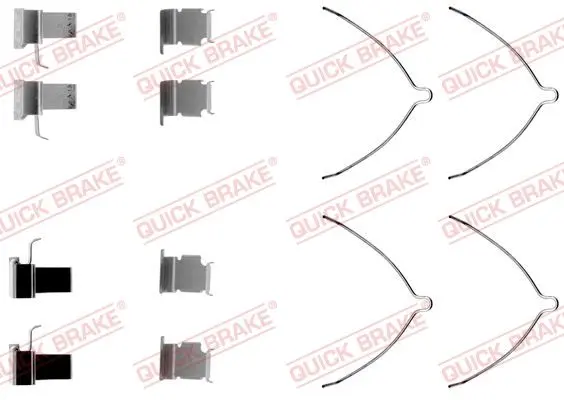 Монтажний набір гальмівних колодок передн TOYOTA LITEACE, PREVIA I 1.5-2.4 01.90-08.00 QUICK BRAKE 1091261 (фото 1)