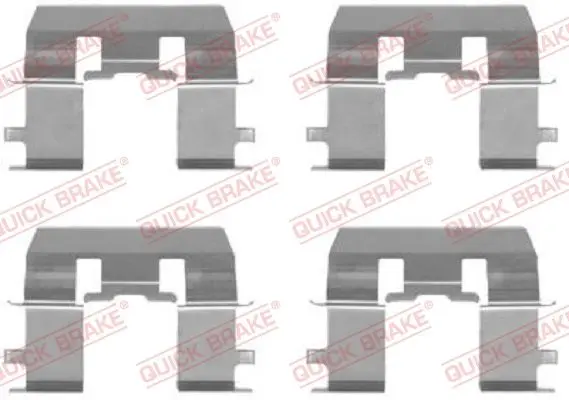 Монтажний набір гальмівних колодок передн HONDA FR-V, STREAM 1.7-2.2D 05.01-12.09 QUICK BRAKE 1091281 (фото 1)