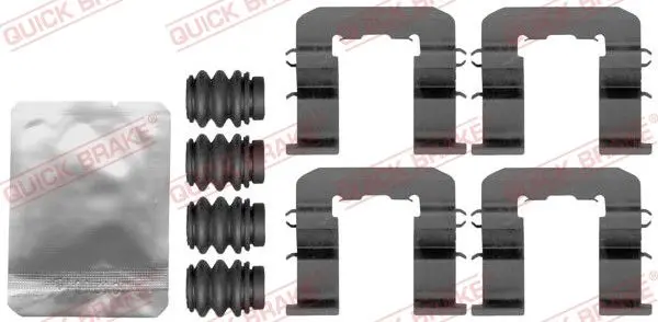 Монтажний набір гальмівних колодок передн HYUNDAI I20 I 1.1D-1.6D 08.08-12.15 QUICK BRAKE 1091893 (фото 1)