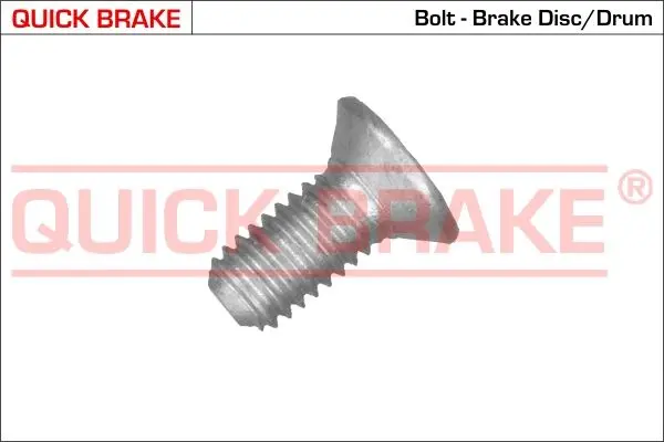 Монтажний болт гальмівного диску (M6x1x14, довжина різьби 11мм) QUICK BRAKE 11671 (фото 1)