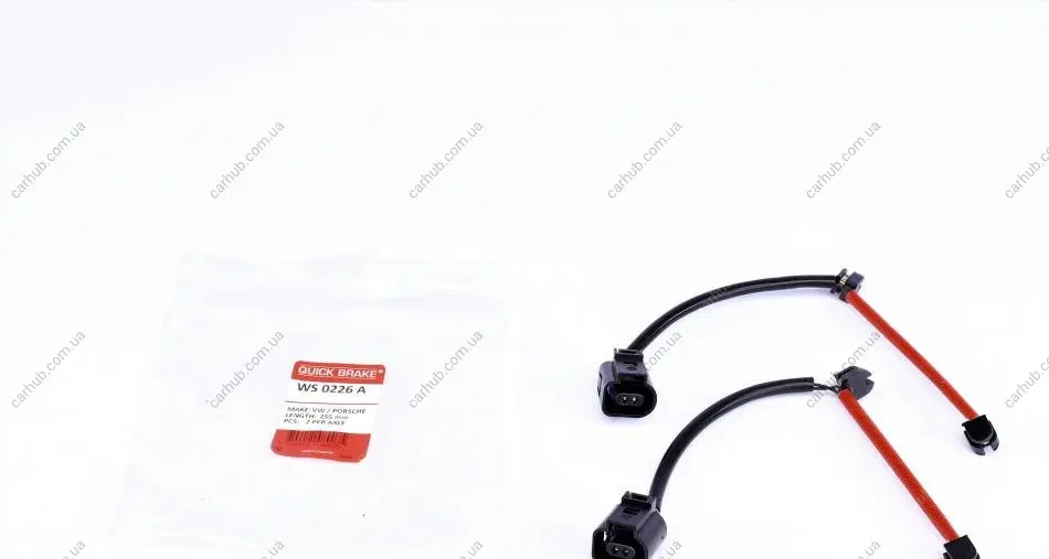 Датчик зносу гальмівних колодок (задніх) Audi Q7/Porsche Cayenne 3.0-6.0TDI 03-15 (L=255mm) К-кт 2шт. QUICK BRAKE WS 0226 A (фото 1)