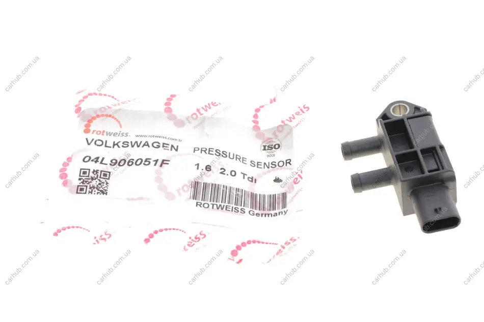 Датчик тиску вихлопних газів Audi A4/A6/A7/Skoda Octavia/SuperB/VW T6/Crafter 1.6D/2.0D/2.0DH 12- (всередині OE VAG) ROTWEISS 04L906051F (фото 1)