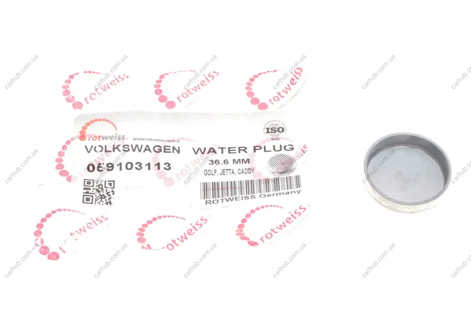Заглушка блоку циліндрів VW (d=36.6mm) ROTWEISS 059103113 (фото 1)