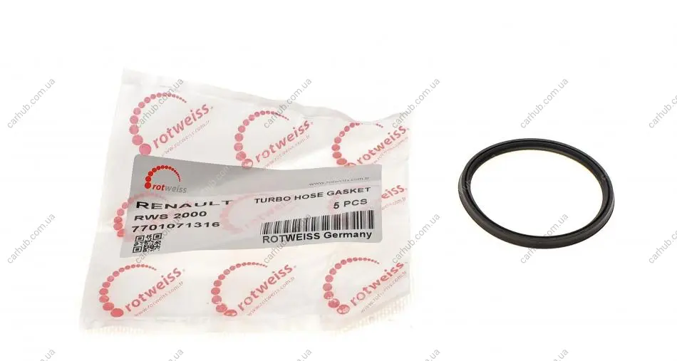 Прокладка патрубка інтеркулера ущільнююча Renault Megane 3 1.5 dCi 09- ROTWEISS RWS2000 (фото 1)