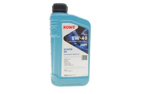 Олива 5W40 HIGHTEC SYNTH RS (1L) (BMW LL-01/MB 229.5/Porsche A40/VW 502 00/505 00/PSA B71 2296) ROWE 20001-0010-99