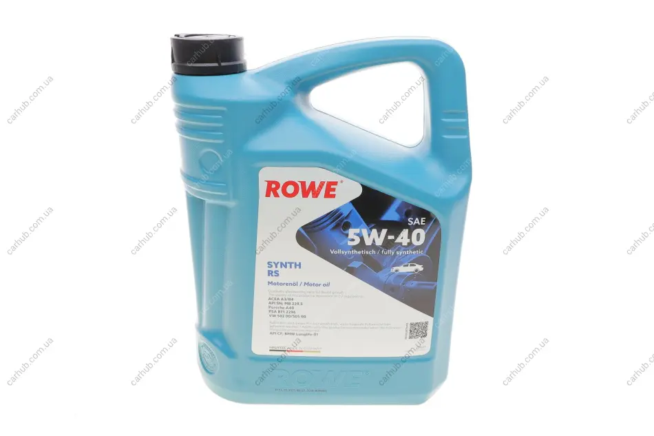 Олива 5W40 HIGHTEC SYNTH RS (5L) (BMW LL-01/MB 229.5/Porsche A40/VW 502 00/505 00/PSA B71 2296) ROWE 20001-0050-99 (фото 1)