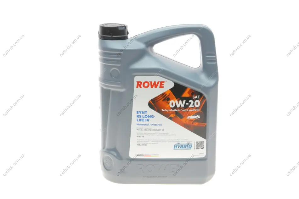 Олива 0W20 HIGHTEC SYNTH RS LONGLIFE IV (5L) (Porsche C20/VW 508 00/509 00) (ACEA A1/B1/C1) ROWE 20036-0050-99 (фото 1)