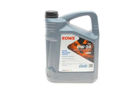 Олива 0W20 HIGHTEC SYNTH RS LONGLIFE IV (5L) (Porsche C20/VW 508 00/509 00) (ACEA A1/B1/C1) ROWE 20036-0050-99