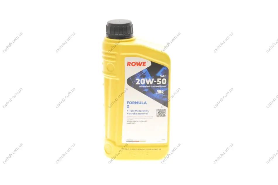 Олива 20W50 HIGHTEC FORMULA Z (1L) (JASO MA2/API SN/SM/SL/SJ/SH/SG) ROWE 20050-0010-99 (фото 1)