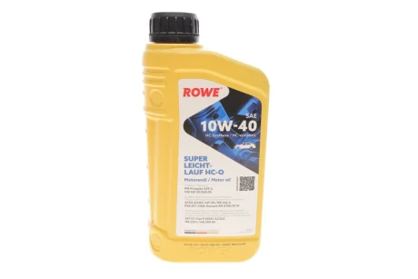 Олива 10W40 HIGHTEC SUPER LEICHTLAUF HC-O (1L) (VW 501 01/505 00/MB 229.3/226.5/229.1/RN 0700/0710) ROWE 20058-0010-99