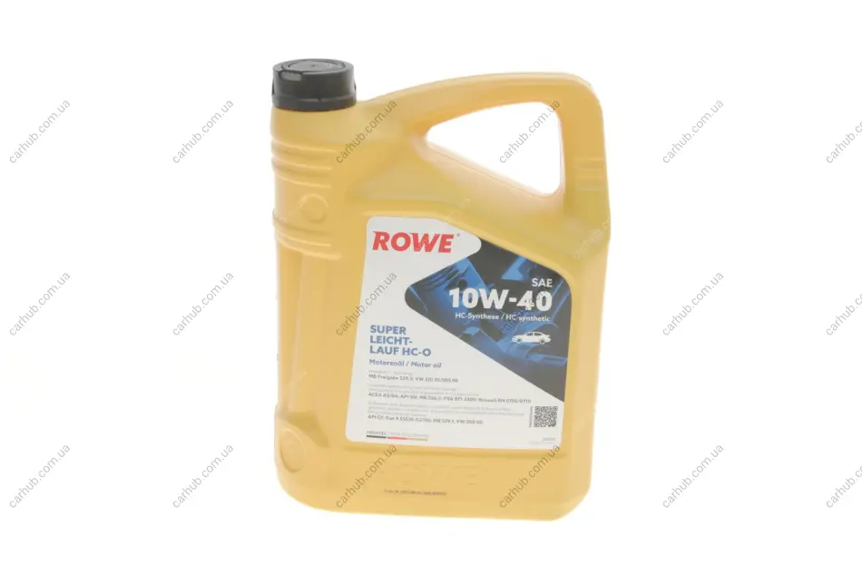 Олива 10W40 HIGHTEC SUPER LEICHTLAUF HC-O (5L) (VW 501 01/505 00/MB 229.3/226.5/229.1/RN 0700/0710) ROWE 20058-0050-99 (фото 1)