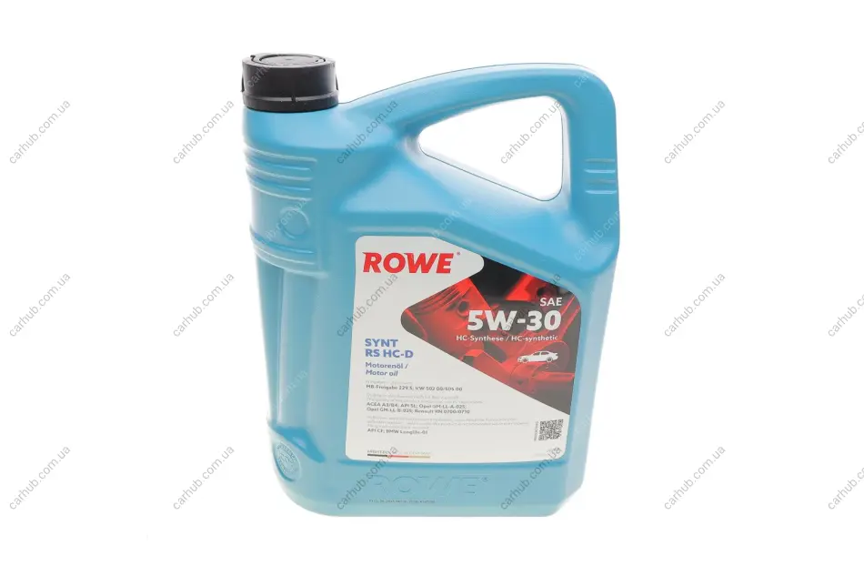 Олива 5W30 HIGHTEC SYNT RS HC-D (5L) (MB 229.5/VW 502 00/505 00/GM-LL-A-025/BMW LL-01) ROWE 20060-0050-99 (фото 1)