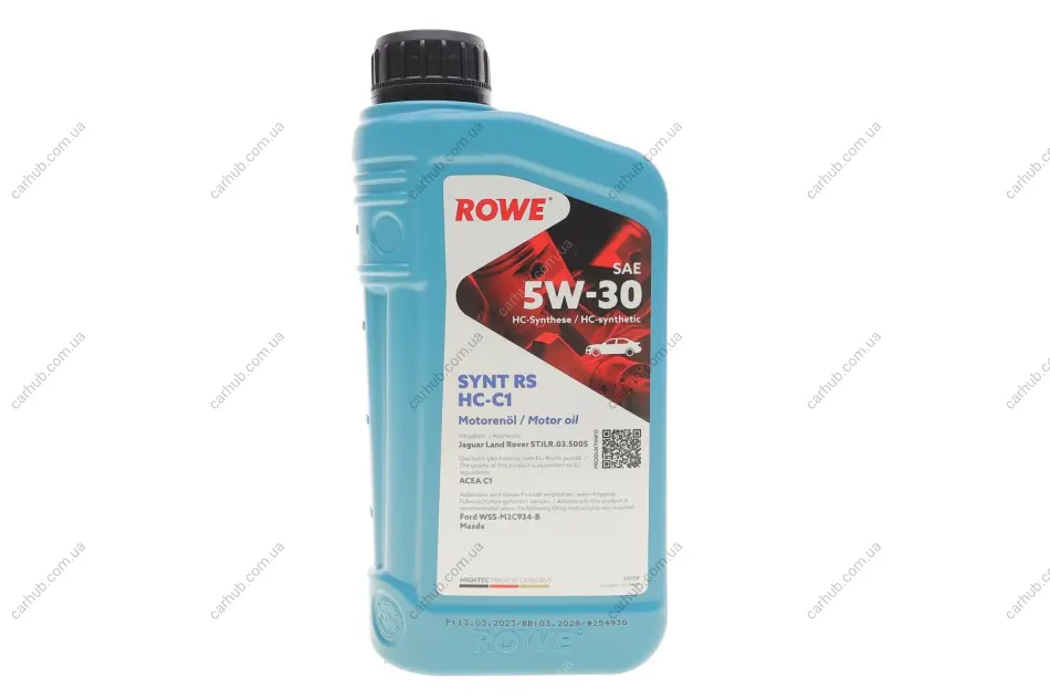 Олива 5W30 HIGHTEC SYNT RS HC-C1 (1L) (Jaguar Land Rover STJLR.03.5005/Ford WSS-M2C934-B/Mazda) ROWE 20109-0010-99 (фото 1)