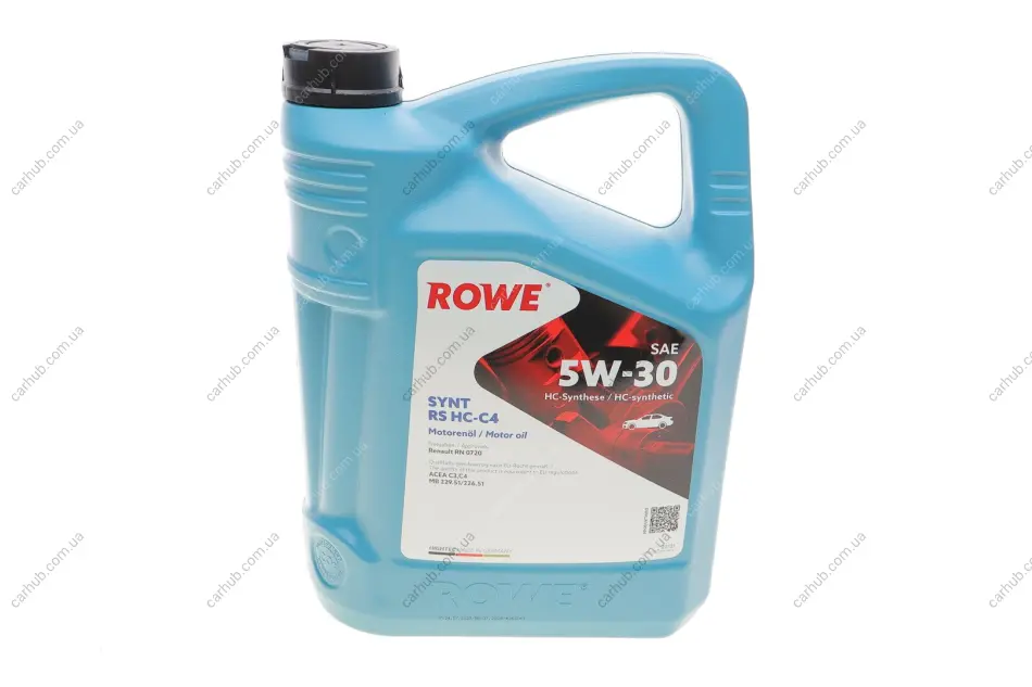 Олива 5W30 HIGHTEC SYNT RS HC-C4 (5L) (RN 0720/MB 229.51/MB 226.51) (ACEA C3,C4) ROWE 20121-0050-99 (фото 1)