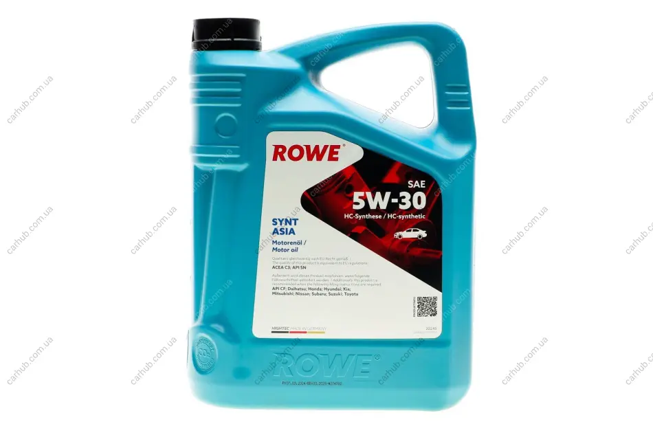 Олива 5W30 HIGHTEC SYNT RS ASIA (5L) (ACEA C3/API SN) ROWE 20245-0050-99 (фото 1)
