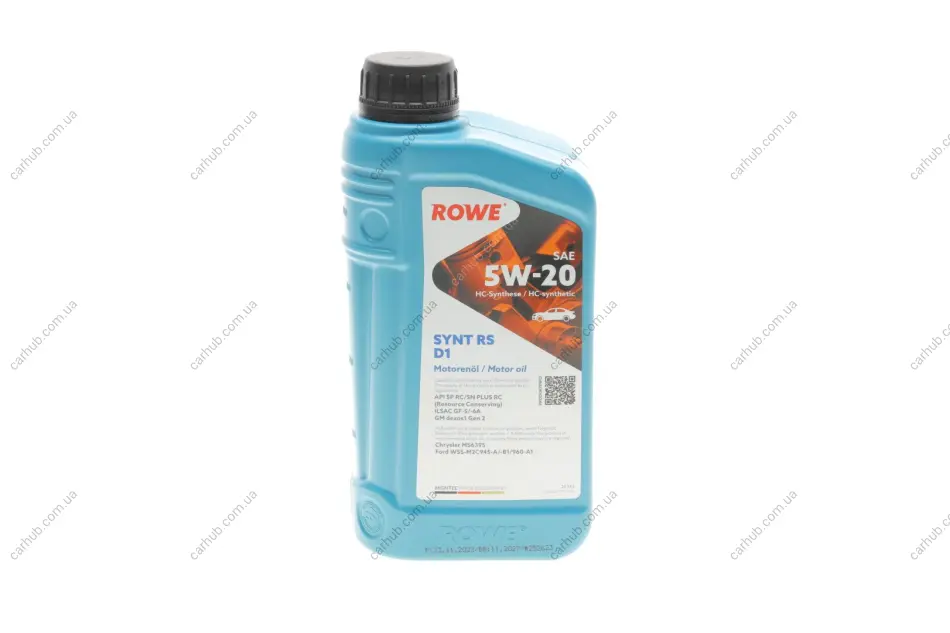Олива 5W20 HIGHTEC SYNT RS D1 (1L)(WSS-M2C945-A/-B1/960-A1/MS6395/dexos1 Gen 2)(API SP RC/SN PLUS RC ROWE 20342-0010-99 (фото 1)