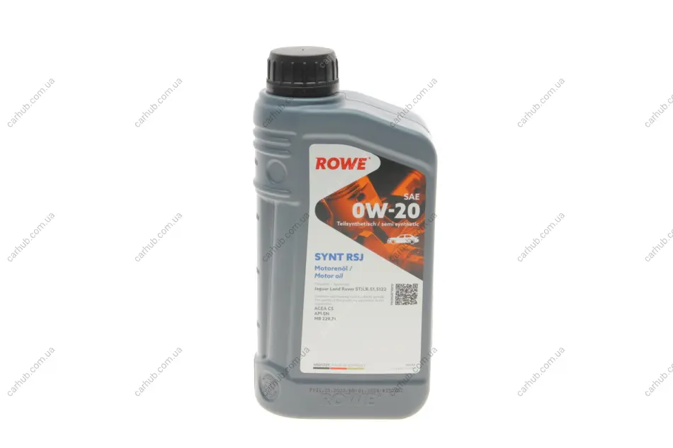 Олива 0W20 HIGHTEC SYNT RSJ (1L) (Jaguar/Land Rover-STJLR.51.5122/MB 229.71) (ACEA C5) (API SN) ROWE 20348-0010-99 (фото 1)