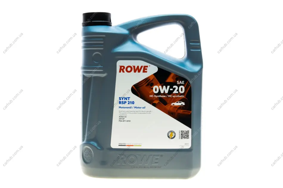 Олива 0W20 HIGHTEC SYNT RSP 210 (5L) (ACEA C5) (API SP) PSA B71 2010 ROWE 20371-0050-99 (фото 1)