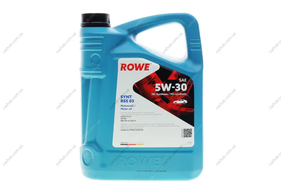 Олива 5W30 HIGHTEC SYNT RSS 03 (5L) (MB 229.31/229.51) (ACEA C2/C3/API SP) ROWE 20372-0050-99 (фото 1)