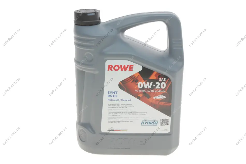 Олива 0W20 HIGHTEC SYNT RS C5 (5L) (MB 229.72/Ford WSS-M2C947-A/B1/Ford WSS-M2C962-A1) ROWE 20379-0050-99 (фото 1)