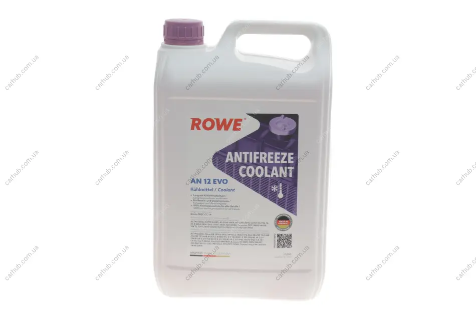 Антифриз (фіолетовий) G12 EVO (5L) HIGHTEC ANTIFREEZE COOLANT AN 12 EVO (1:1=-37°C) (концентрат) ROWE 21080-0050-99 (фото 1)