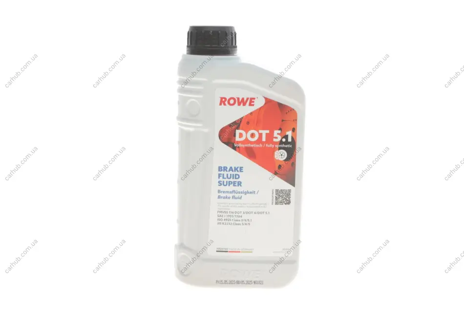 Рідина гальмівна HIGHTEC BRAKE FLUID SUPER DOT 5.1 (1L) ROWE 25104-0010-99 (фото 1)