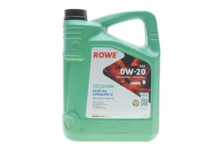 Олива 0W20 SUNSPEED SYNTH RS LONGLIFE IV (5L) (Porsche C20/VW 508 00/509 00) (ACEA A1/B1/C5) ROWE 4920036-0050-99