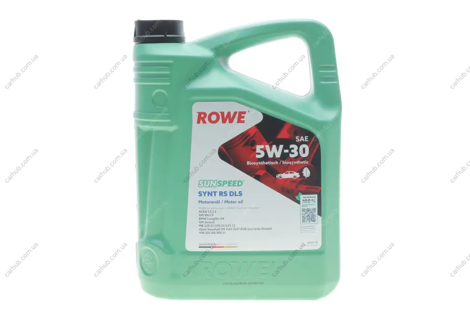 Олива 5W30 SUNSPEED SYNT RS DLS (5L) (MB 229.31/229.51/MB 229.52/BMW LL-04) (ACEA C2,C3/API SN/CF) ROWE 4920118-0050-99 (фото 1)