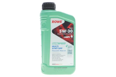 Олива 5W30 SUNSPEED MULTI SYNT DPF (1L) (BMW LL-04/MB229.51/229.31/229.52/VW504 00/507 00/GM dexos2) ROWE 4920125-0010-99