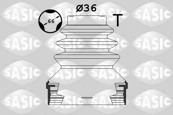 Гумовий пильовик шарніра Внутрішн/передн (fi: 36) CITROEN C4 CACTUS PEUGEOT 2008 I, 208 II 1.2-1.6D 03.13- SASIC SAS1900036 (фото 1)