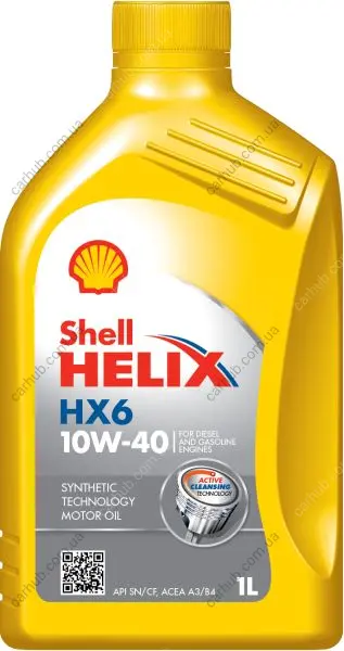 Моторна олива Helix (1L) 10W40 API SN SN+ MB 229.3 RENAULT RN 0700 VW 501.01 VW 505.00 SHELL HELIX HX6 10W40 1L (фото 1)