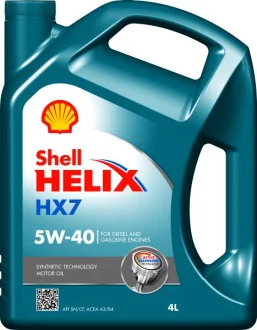 Моторна олива Helix (4L) 5W40 API SP ACEA A3 B4 FIAT 9.55535 M2 MB 229.3 RENAULT RN 0700 RENAULT RN 0710 VW 502.00 VW 505.00 SHELL HELIX HX7 5W40 4L
