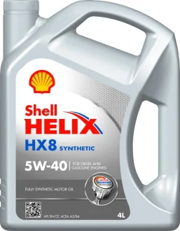 Моторна олива Helix (4L) 5W40 API SP ACEA A3 B4 FIAT 9.55535 M2 MB 229.3 MB 229.5 RENAULT RN 0700 RENAULT RN 0710 VW 502.00 VW 505.00 SHELL HELIX HX8 5W40 4L