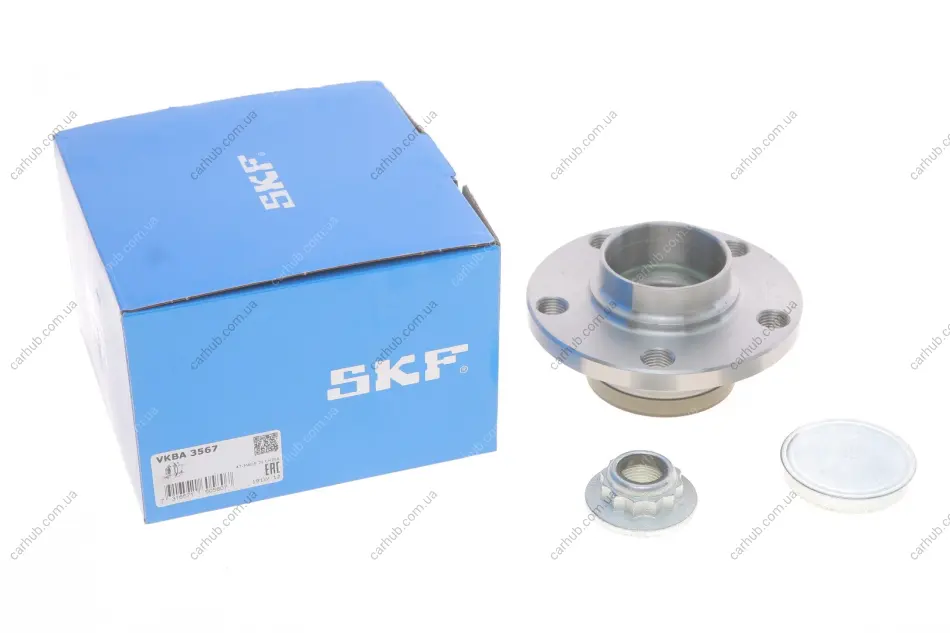 Комплект підшипника колеса задн AUDI A1, A2 SEAT CORDOBA, IBIZA III, IBIZA IV, IBIZA IV SC, IBIZA IV ST SKODA FABIA I, FABIA I PRAKTIK, FABIA II, FABIA III VW FOX, POLO IV 1.0-2.0D 08.99- SKF VKBA 3567 (фото 1)