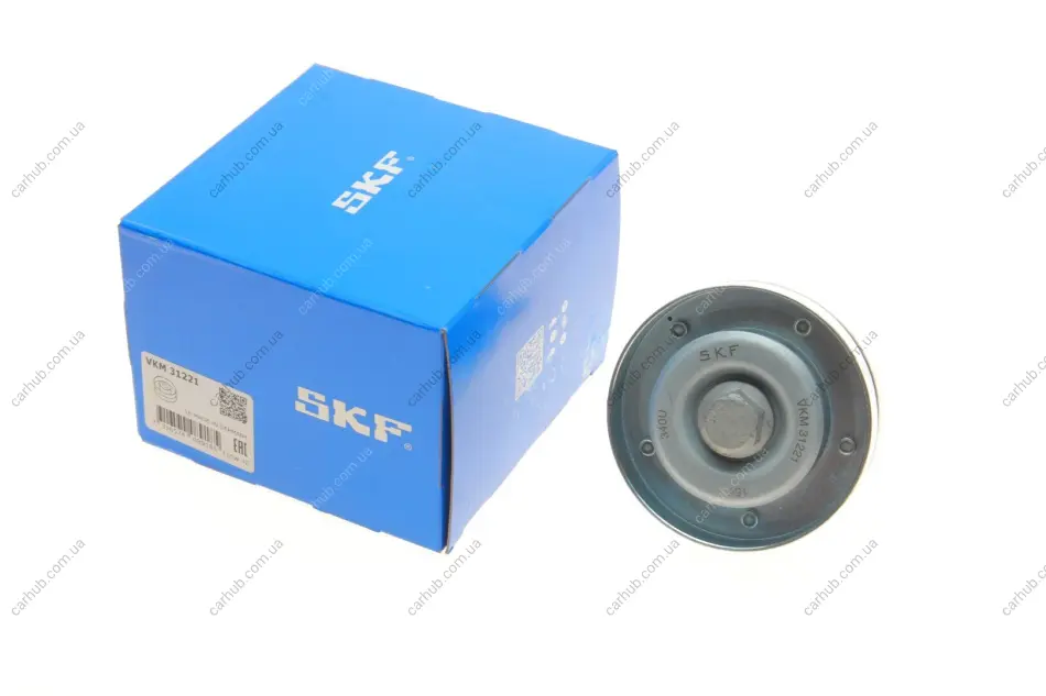 Ролик поліклинового ременя SEAT CORDOBA, IBIZA III, IBIZA IV, IBIZA IV SC, IBIZA IV ST, TOLEDO IV SKODA FABIA I, FABIA I PRAKTIK, FABIA II, RAPID, ROOMSTER 1.2/1.2LPG 07.01-02.18 SKF VKM 31221 (фото 1)