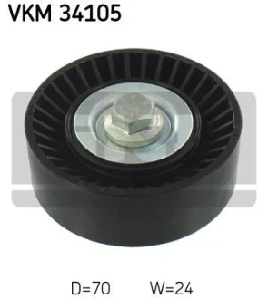 Ролик поліклинового ременя (пластик) FORD COUGAR, FOCUS I, MAVERICK, MONDEO II MAZDA TRIBUTE 1.6-2.0 08.96- SKF VKM 34105