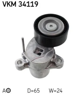 Натягувач поліклинового ременя FORD B-MAX, C-MAX II, ECOSPORT, FIESTA VI, FIESTA VII, FOCUS III, GRAND C-MAX, MONDEO V, TOURNEO CONNECT V408 NADWOZIE WIELKO, TOURNEO COURIER B460 1.0-1.1LPG 02.12- SKF VKM 34119