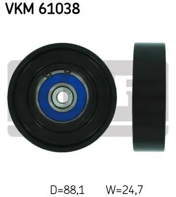 Ролик поліклинового ременя TOYOTA YARIS 1.0/1.3 04.99-11.10 SKF VKM 61038 (фото 1)