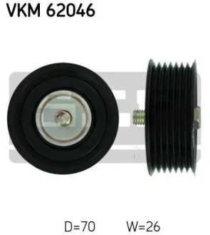 Ролик поліклинового ременя INFINITI EX, FX, G, M, M37, Q60, Q70, QX50 I, QX70 NISSAN 350Z, 370Z, GT-R, SKYLINE 3.5/3.7/3.8 09.05- SKF VKM 62046