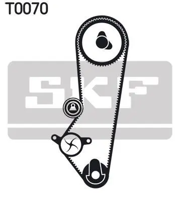 Комплект ГРМ (ремінь + ролик) FORD ESCORT V, ESCORT V EXPRESS, ESCORT VI, FIESTA III, ORION III, SIERRA II 1.4/1.6 01.87-08.00 SKF VKMA 04202 (фото 1)
