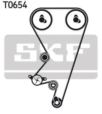 Комплект ГРМ (ремінь + ролик) OPEL ASTRA F, ASTRA G, KADETT E, KADETT E COMBO, VECTRA A 1.7D 08.88-04.05 SKF VKMA 05202 (фото 1)