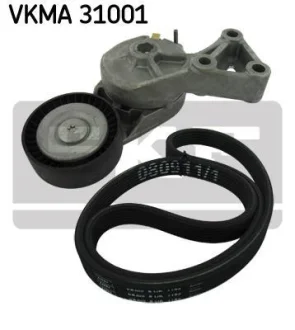 Комплект поликлинових ременів (з роликами) AUDI A3 FORD GALAXY I SEAT ALHAMBRA, LEON, TOLEDO II SKODA OCTAVIA I VW BORA, BORA I, GOLF IV, MULTIVAN T5, NEW BEETLE, SHARAN 1.9D 03.95-12.10 SKF VKMA 31001