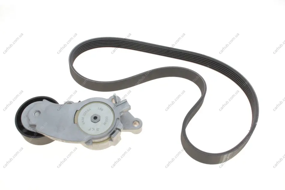 Комплект поліклинового ременя (із натягувачем) VOLVO C30, S40 II, S60 II, S80 II, V50, V60 I, V70 III CITROEN BERLINGO, BERLINGO MULTISPACE, C2, C2 ENTERPRISE, C3 I, C3 II 1.4D/1.5D/1.6D 02.02- SKF VKMA 33165 (фото 1)