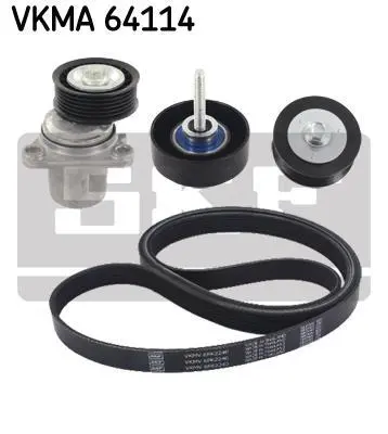 Комплект поликлинових ременів (з роликами) MAZDA 6 1.8/2.0 08.07-07.13 SKF VKMA 64114 (фото 1)