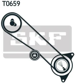 Комплект ГРМ (ремінь + ролик) TOYOTA 4 RUNNER II, 4 RUNNER III, GRANVIA, LAND CRUISER, LAND CRUISER 90 3.0D 05.93-12.04 SKF VKMA 91713