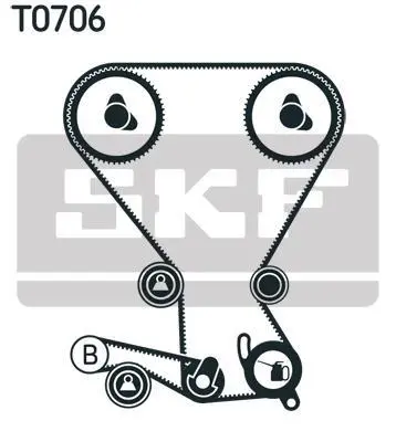 Комплект ГРМ (ремінь + ролик) HYUNDAI HIGHWAY, SANTA FÉ I, SONATA IV, SONATA V, TRAJET KIA MAGENTIS I 2.0 06.98-12.10 SKF VKMA 95958 (фото 1)