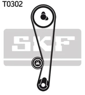 Комплект ГРМ (ремінь + ролик) DAIHATSU APPLAUSE I, APPLAUSE II, CHARADE IV, FEROZA, GRAN MOVE 1.5/1.6 10.88- SKF VKMA 97501