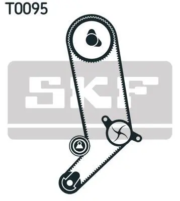 Комплект ГРМ + ПНВТ + помпа Audi A6 2.5TDI 94-97 (26.5x122z/21x80z) SKF VKMC 01265 (фото 1)
