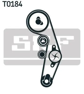 Комплект ГРМ (ремінь + ролик + водяний насос) AUDI A3, A4 B5, A4 B6, A6 C5 FORD GALAXY I, GALAXY MK I SEAT ALHAMBRA, LEON, TOLEDO II SKODA FABIA I, FABIA I PRAKTIK 1.2D/1.4D/1.9D 03.95-12.10 SKF VKMC 01942 (фото 1)
